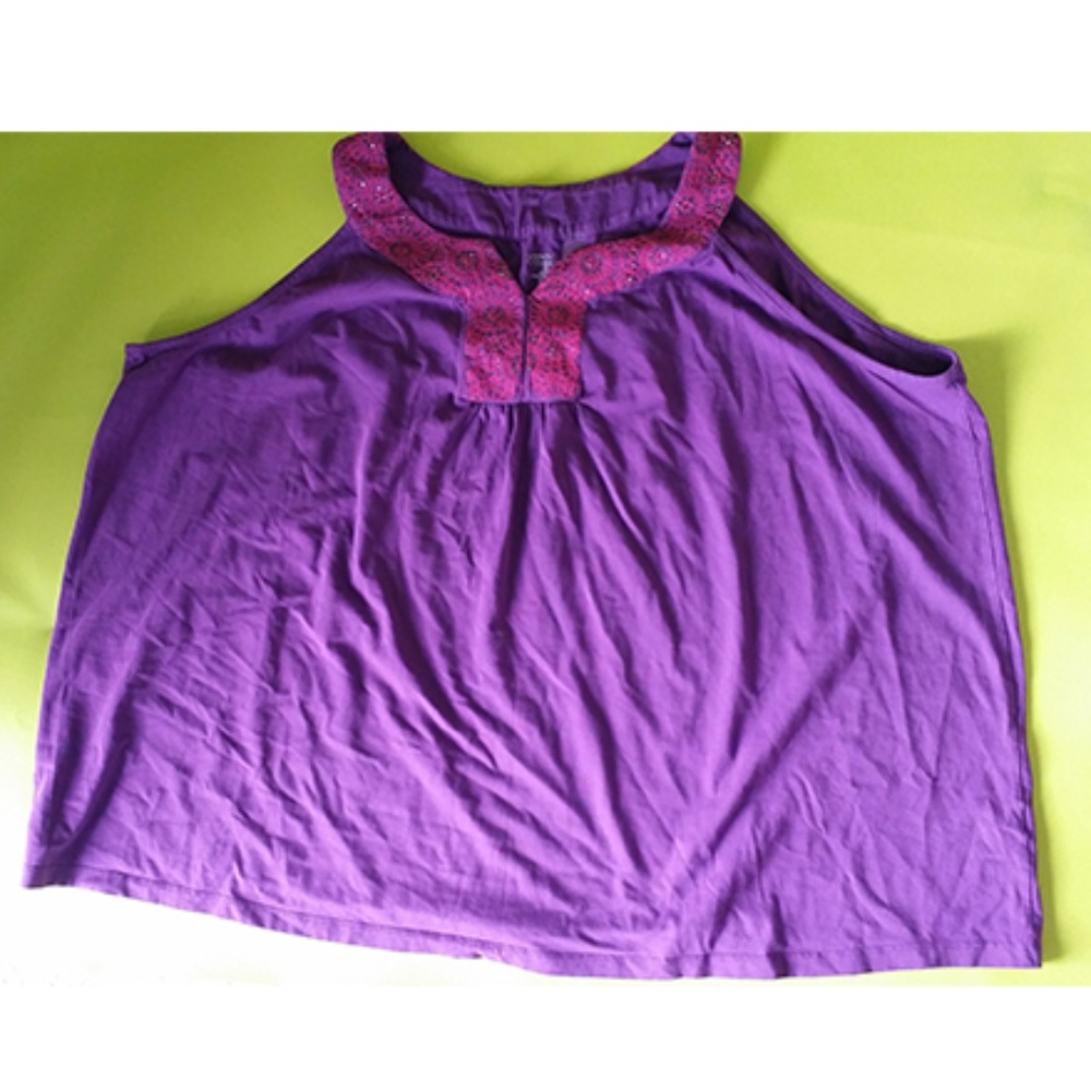 Liz & Me for Catherines Embroider Y Neck Top 4X